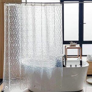Waterproof Shower Curtain 72x72 Clear EVA Liner with Magnets